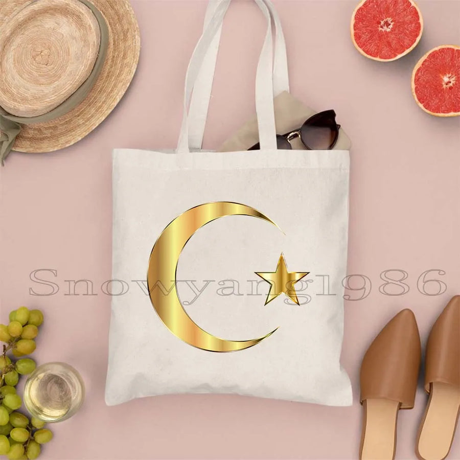 Ya Hussain – Iraqi Flag Bismillah Canvas Shoulder Tote