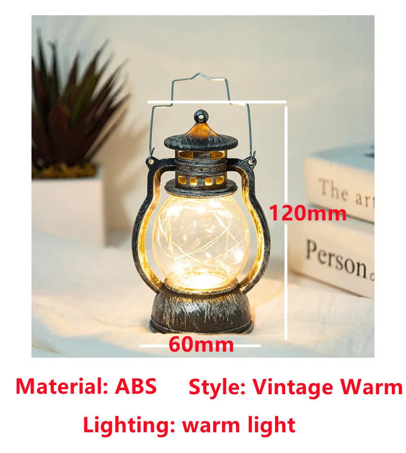 Candle Holders lantern for Table Retro Flameless Lamp Desktop Candlestick Chandelier Christmas New Year Home Decor