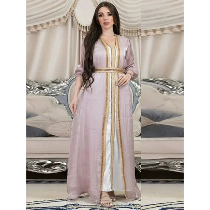 Autumn in Arabia – 2-Piece Button Kaftan Set for the Muslim Woman in America