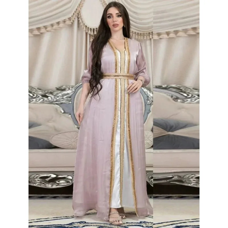 Autumn in Arabia – 2-Piece Button Kaftan Set for the Muslim Woman in America