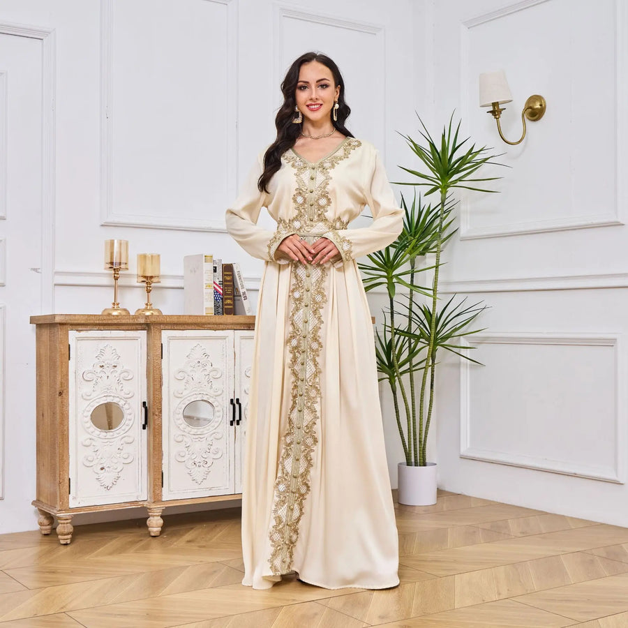 Lace & Legacy – Embroidered Party Abaya for the Arab Woman in America