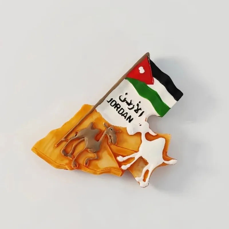Jordan Fridge Magnets – Hashemite Kingdom & Petra Travel Souvenir, Wedding Gift