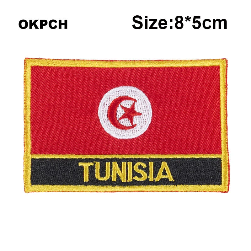 Tunisia Flag Embroidered Patch – Iron-On Badge for Clothing & Accessories