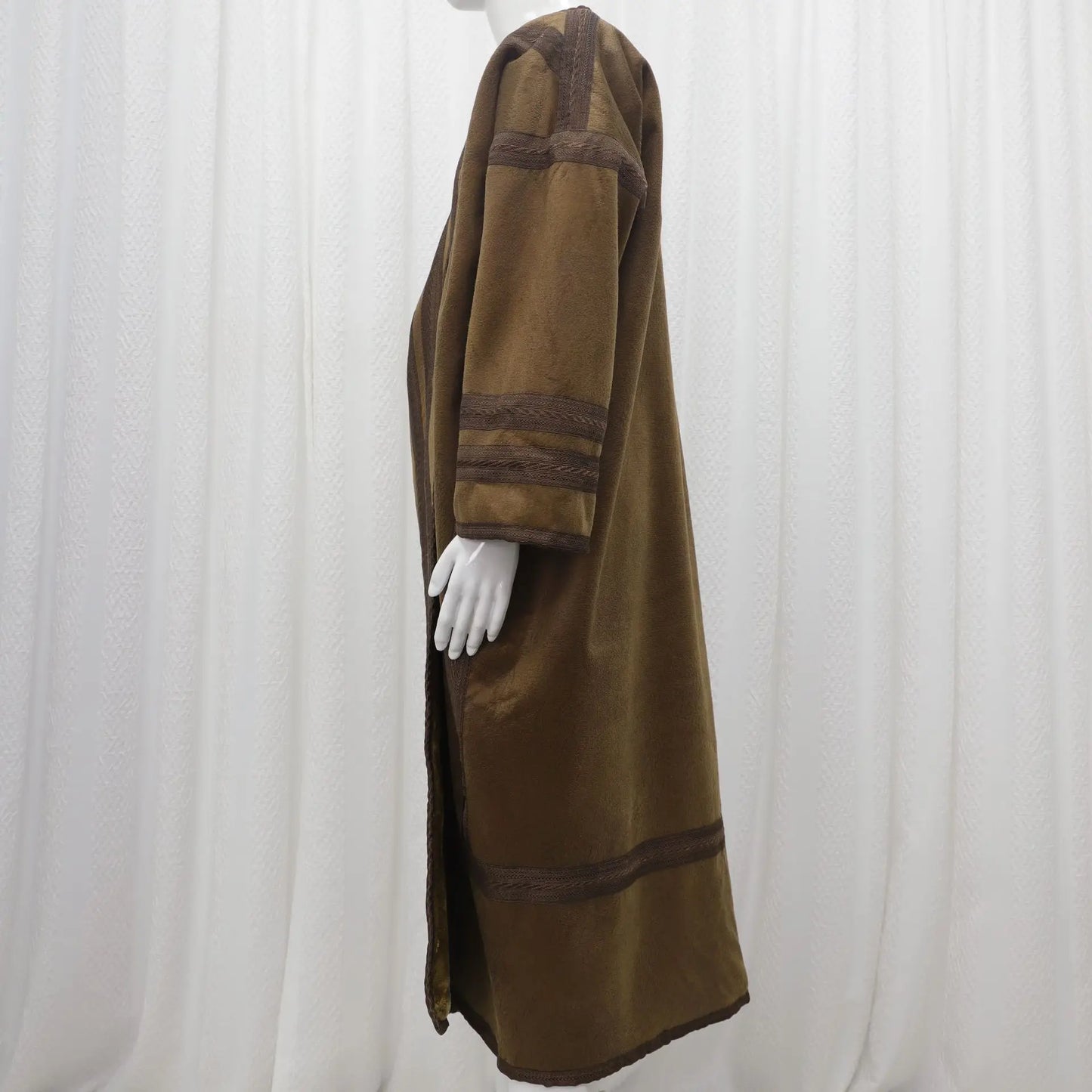 Wholesale Men's Scalp Abaya Men Winter Fur Thicken Suede Men's Robe Cardigan Bisht Muslim Coat Fleece Warm Islam Clothing