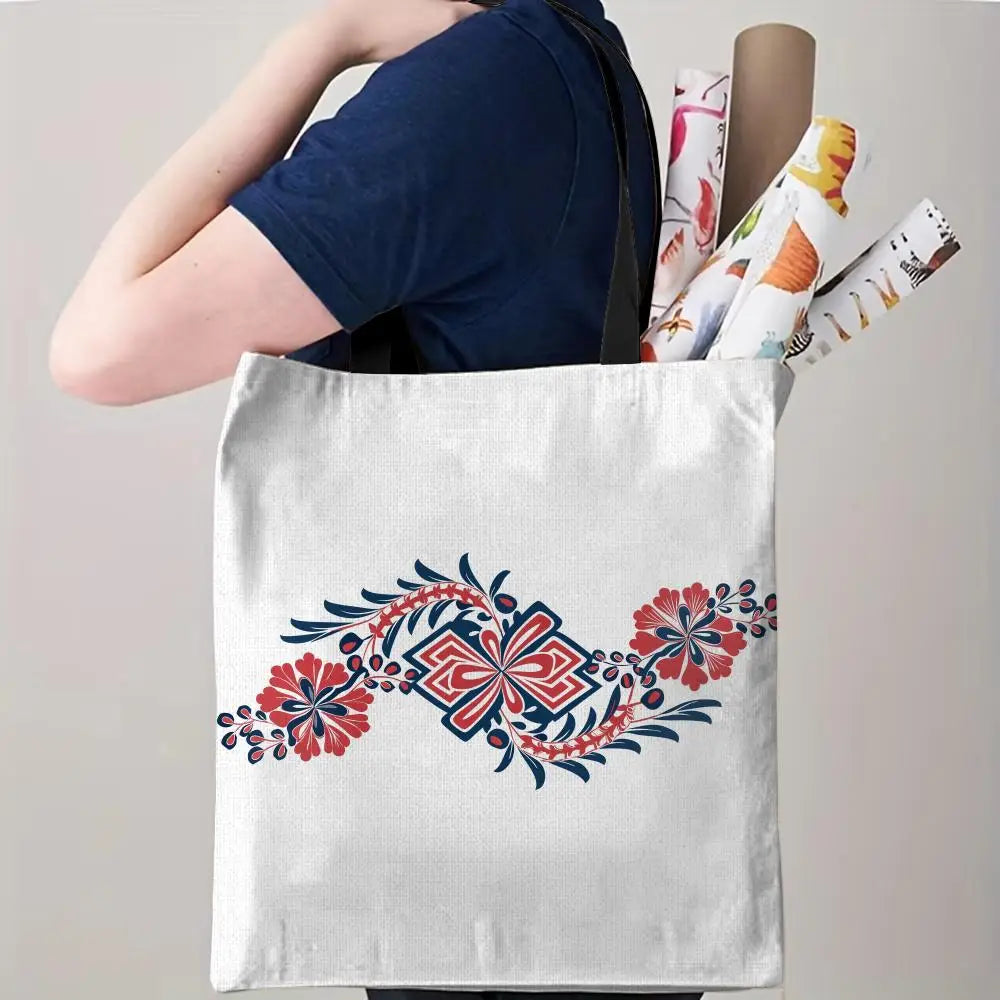 The Keffiyeh Keeper – Checkered Pattern Canvas Storage Tote