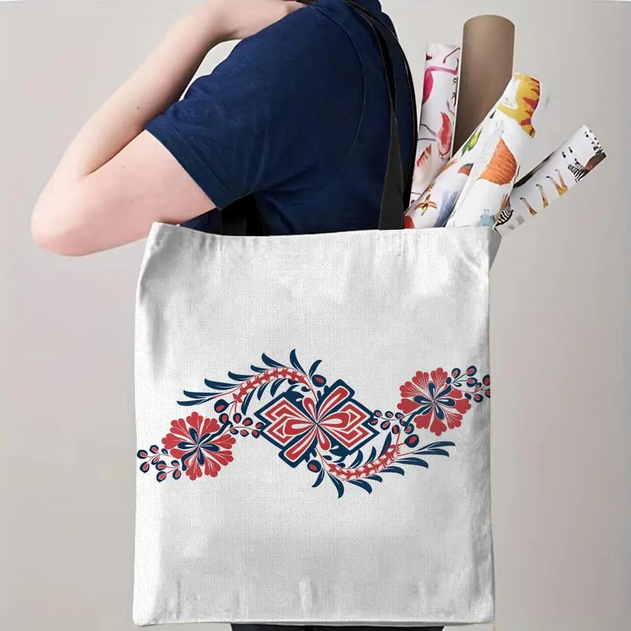The Keffiyeh Keeper – Checkered Pattern Canvas Storage Tote
