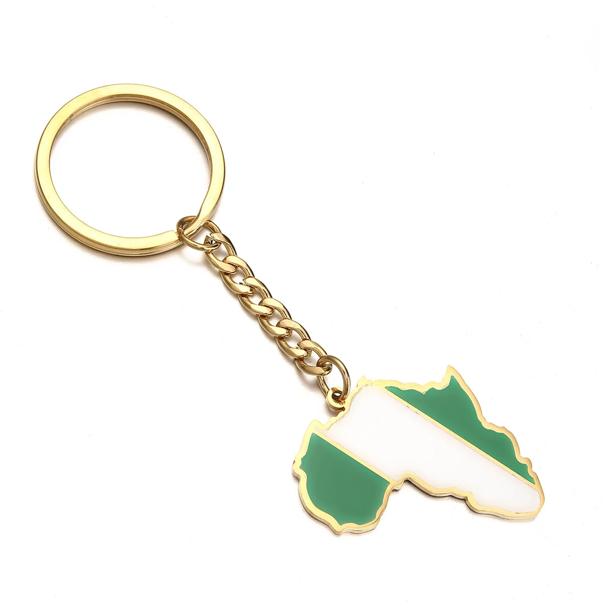 Africa Map Keychain – Stainless Steel Hip-Hop Jewelry, Morocco to South Africa
