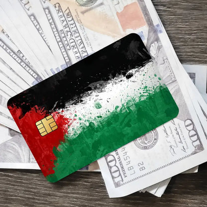 Palestine Flag Card Stickers Waterproof Film skin Cover 4PCS Credit Card stickers Debit Front Decoration Bank Subway Pass