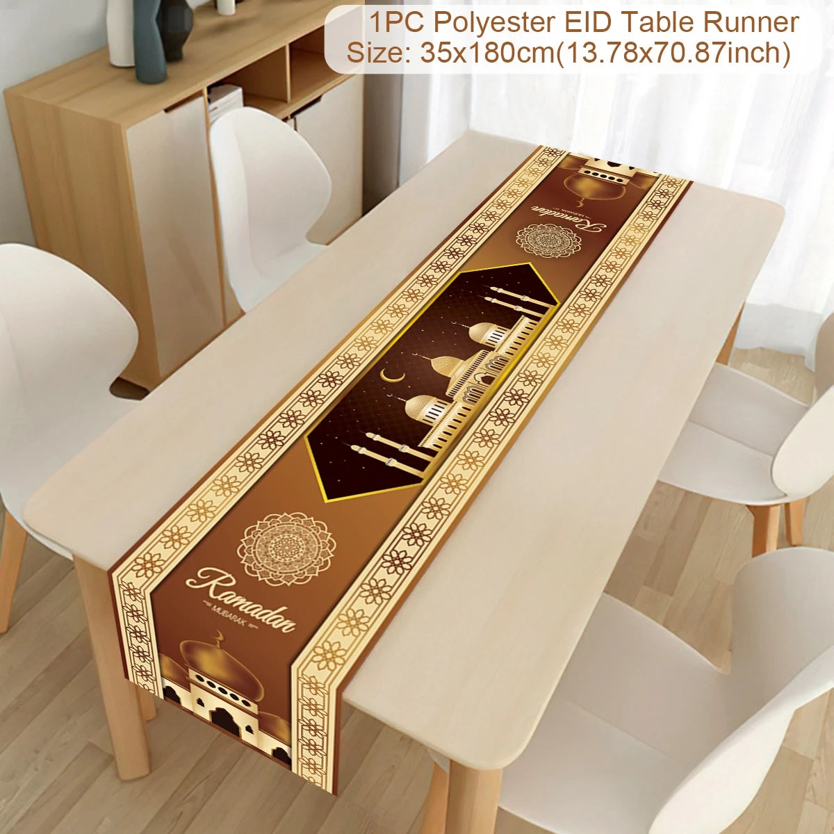 EID Mubarak Decoration Table Runner Ramadan Decor 2024 For Home Tablecloth Ramadan Kareem Islamic Muslim Party Eid Al-Fitr Gifts