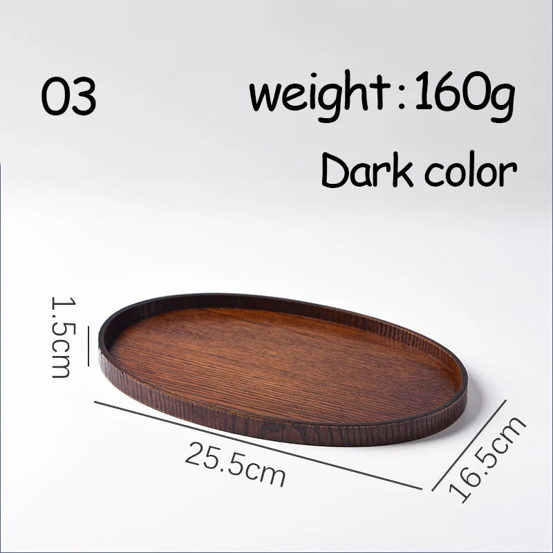 Oval Serving Trays Tableware Dessert Tea Saucer Coasters Coffee Coasters Wooden Plate Storage Food Display Home Hotel Decor