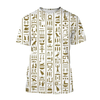 Pharaoh Anubis & Horus 3D T-Shirt – Unisex Retro Egyptian Gods Print Tee