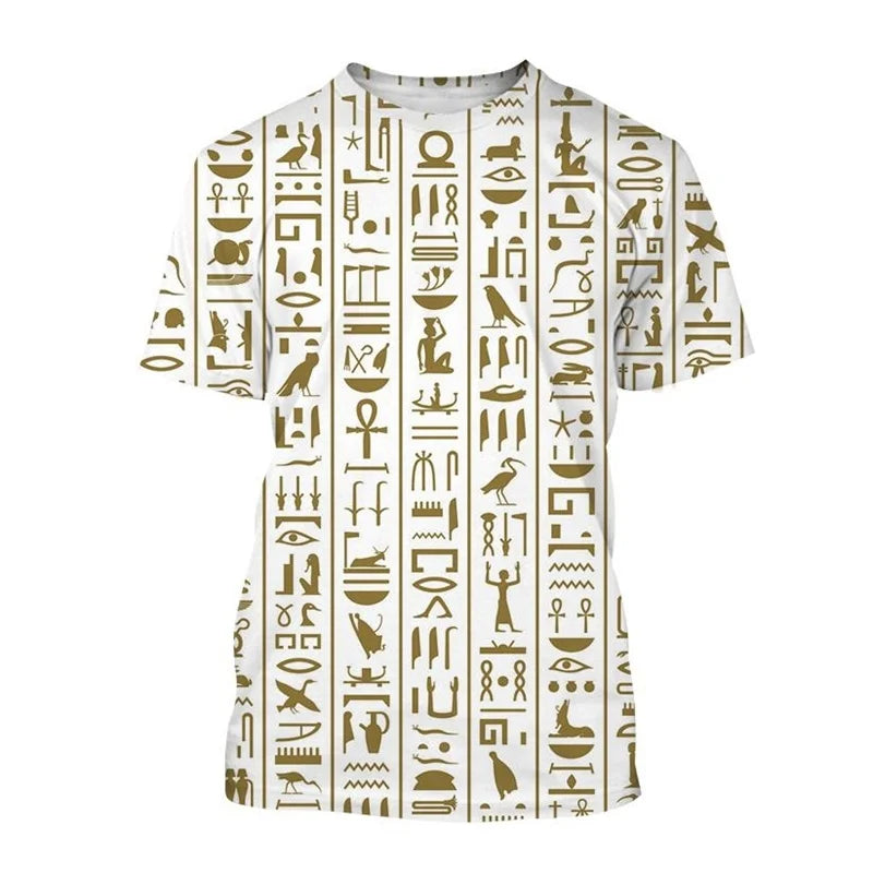 Pharaoh Anubis & Horus 3D T-Shirt – Unisex Retro Egyptian Gods Print Tee