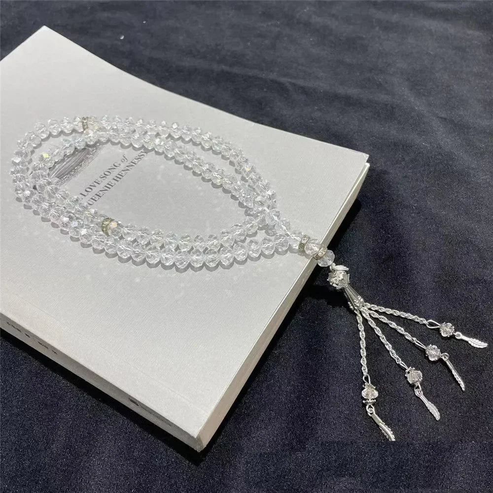 Islamic Tasbih Muslim Rosary Beads Glass 99 Prayer Rosary For Men Bracelet Natural Stone Handmade Turkey Ramadan Chains Pendant