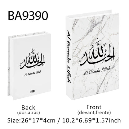 Islamic Ramadan Luxury Fake Book Storage Box Decorative Books Kaaba Mosque Muslims Arch Moroccan Coffee Table Shelf Home Decor