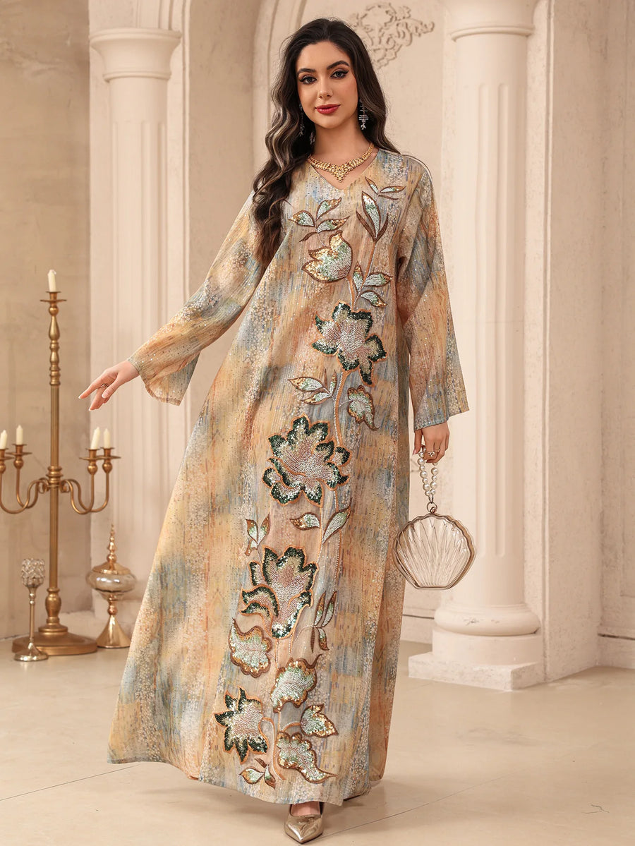 Flowers of Light – The Sequined Eid Djellaba for the Muslim Woman in America