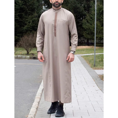 Middle Eastern Arab ethnic robe, Muslim traditional men's robe, casual festival worship, Islamic men's clothing