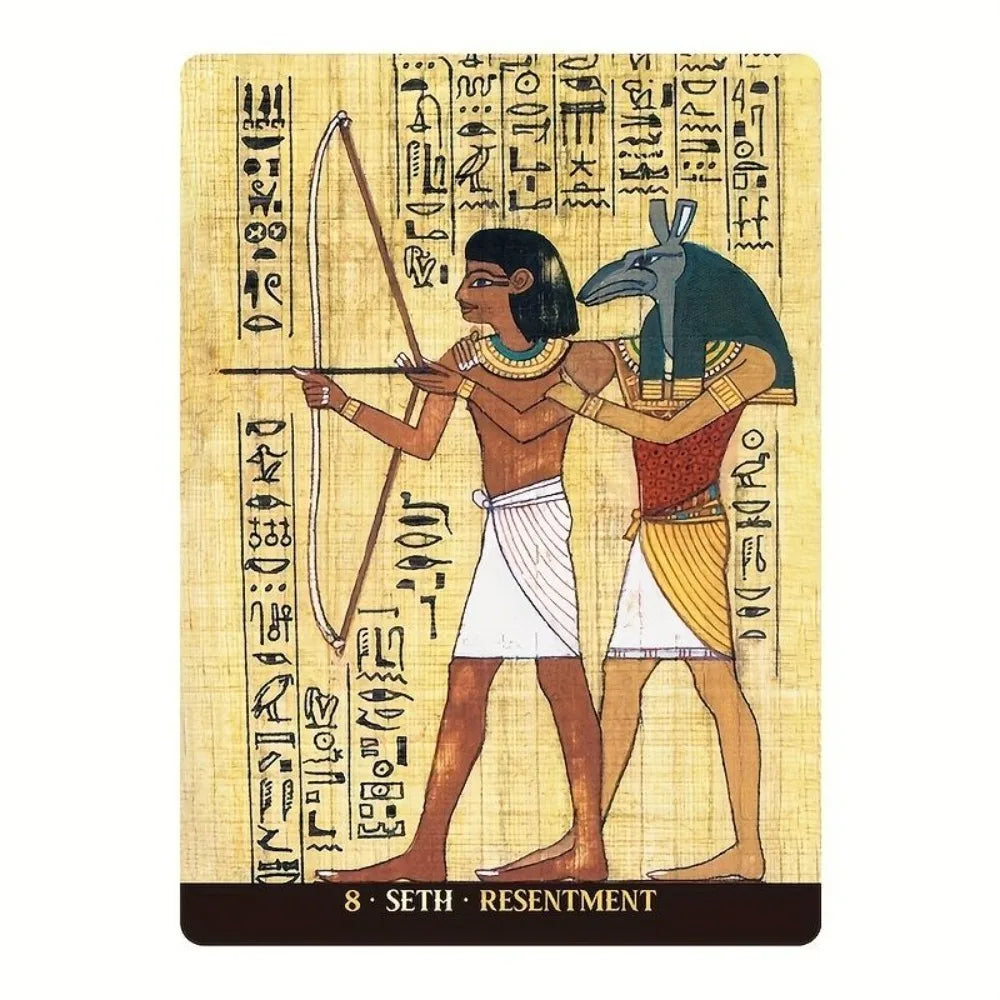Egyptian Gods Oracle Deck – Papyrus Art Style Cards for Meditation & Guidance