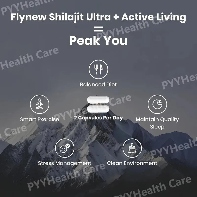 Shilajit with Naturally Fulvic Acid & L-Arginine Himalayan Shilajits for Extra Power Immune Support Shilajit for Men Women
