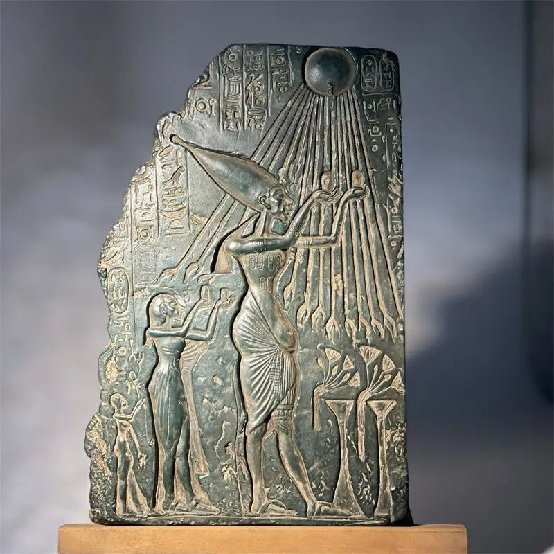 Ancient Egyptian Replica Collection – Statue, Relief Art & Jewelry Decor Set