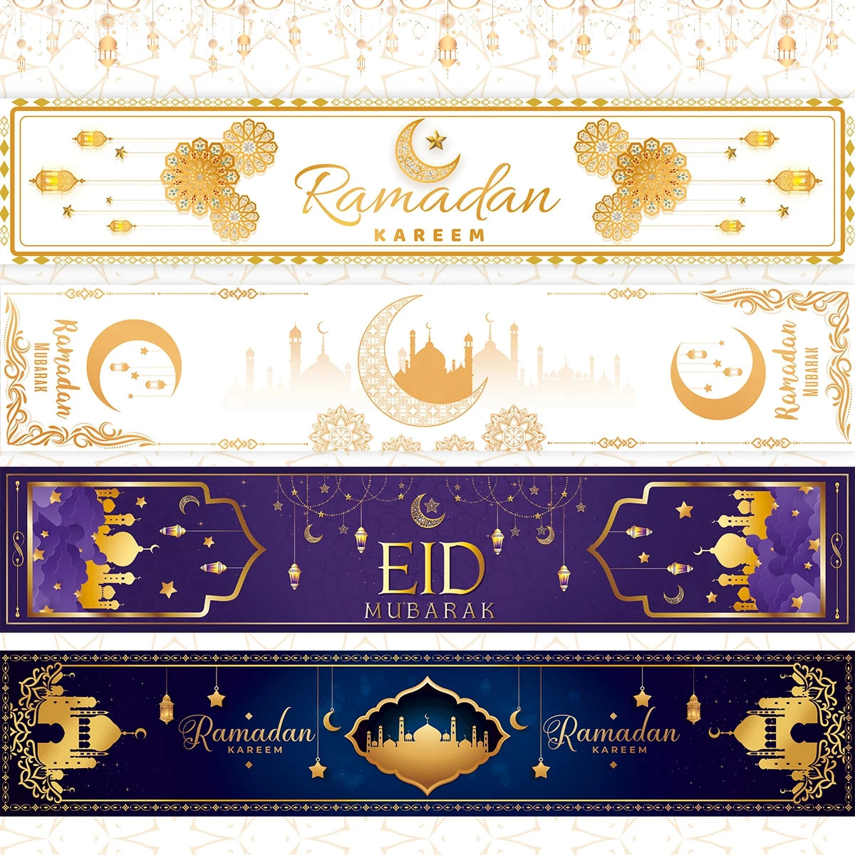EID Mubarak Decoration Table Runner Ramadan Decor 2024 For Home Tablecloth Ramadan Kareem Islamic Muslim Party Eid Al-Fitr Gifts