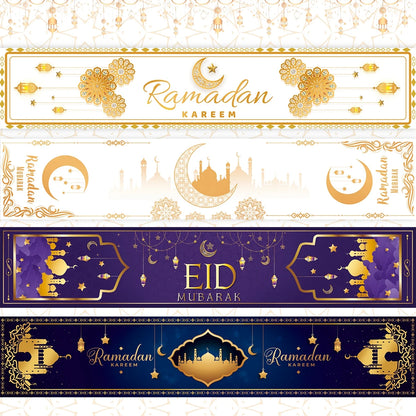 EID Mubarak Decoration Table Runner Ramadan Decor 2024 For Home Tablecloth Ramadan Kareem Islamic Muslim Party Eid Al-Fitr Gifts