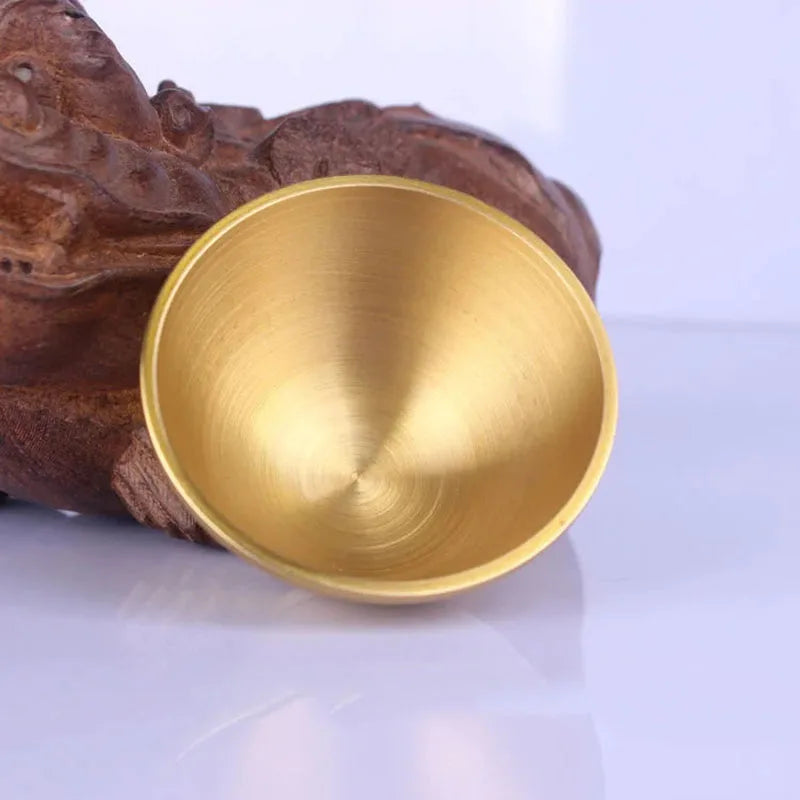 The Brass Vessel – Handcrafted Golden Offering Bowl