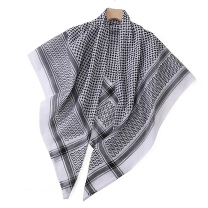 Arab Shemagh Muslim Keffiyeh Head Wrap Tactical Desert Head Neck Scarf Military Shawl Arabic Scarf Headwear with Agal Rope
