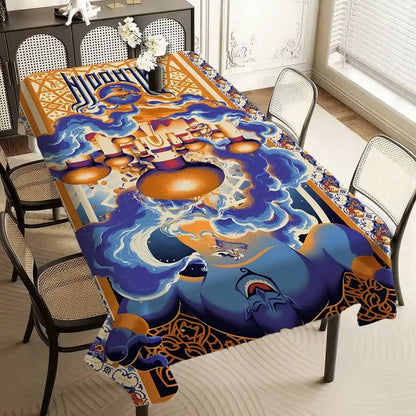 Flying Carpet Aladdin Rectangle Tablecloth - Waterproof, Easy Clean For Home Dinners, Parties & Outdoor Picnics