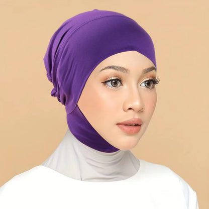 Inner Cap Hijab For Women Solid Underscarf Hijab Undercap Scarf Turban Hat Islamic Muslim Hijabs Ready To Wear Headcover