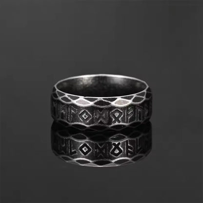 Punk Vintage Viking Runes Stainless Steel Rings Gothic Retro Men's Jewelry Fashion Norse Mythology Steel Ring For Gift Wholesale