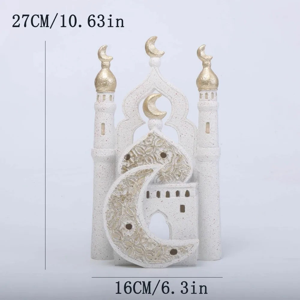 Middle Eastern Style Resin Statue Decor Kaaba Dome Castle House Mosque Islamic Desktop Ornament Islamic Theme Ramadan Muslim