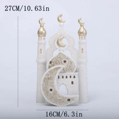 Middle Eastern Style Resin Statue Decor Kaaba Dome Castle House Mosque Islamic Desktop Ornament Islamic Theme Ramadan Muslim