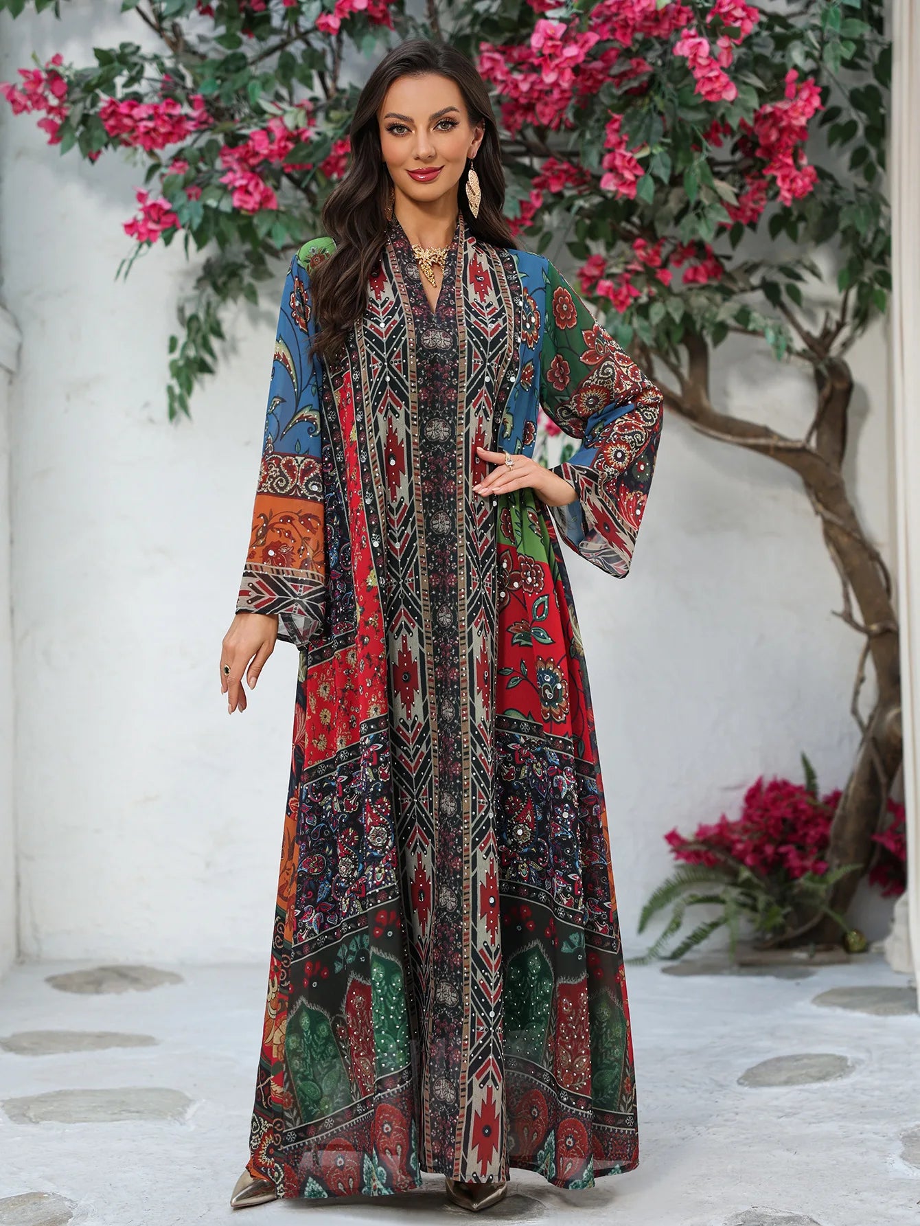 Zahraa Ramadan – The Rhinestone Floral Abaya for the Muslim Woman in America