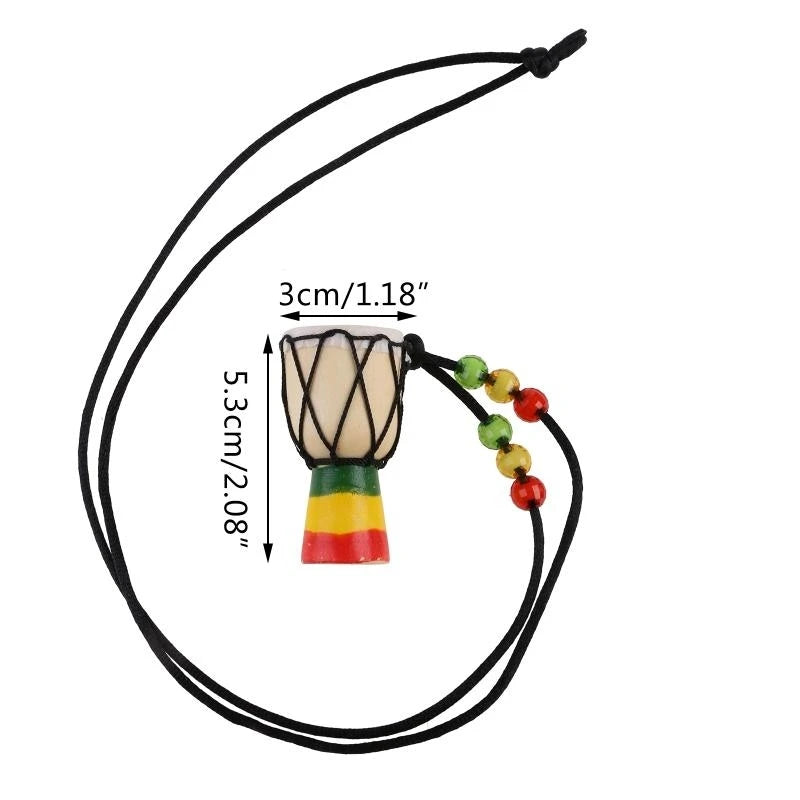 F92E Mini Djembe Percussion African Hand Drum Pendant Drummer Present for Learning Drume Beginner Starter Tool
