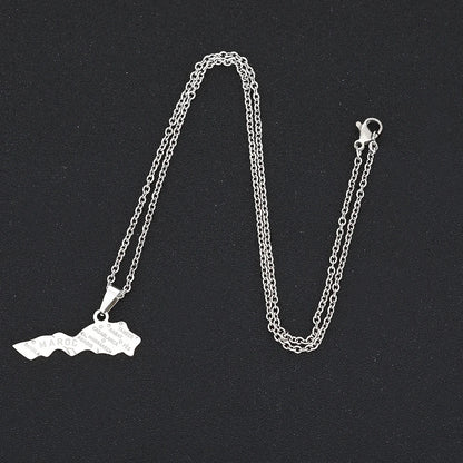 Morocco Map & Cities Pendant – Stainless Steel Necklace, Gold & Silver Color