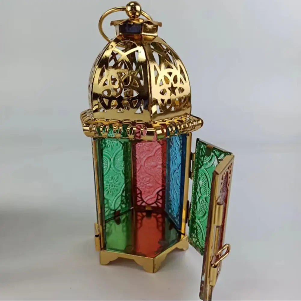 Moroccan European Wind Candlestick Lamp Stand Candle Holder Candlestick Desktop Candlelight Decoration Living Room Tealight