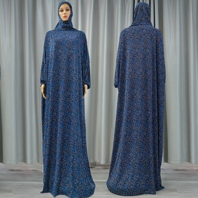 Middle East Prayer Burqa Dress Women Muslim Islamic Full Cover Overhead  Abaya Worship Robe Hooded Gown Vestdios Random