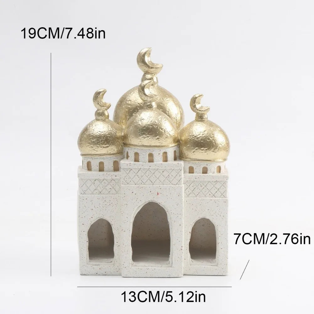 Middle Eastern Style Resin Statue Decor Kaaba Dome Castle House Mosque Islamic Desktop Ornament Islamic Theme Ramadan Muslim
