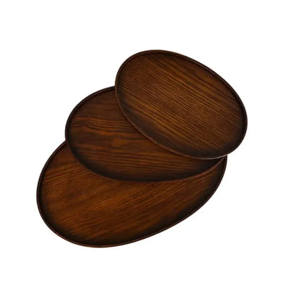 Oval Serving Trays Tableware Dessert Tea Saucer Coasters Coffee Coasters Wooden Plate Storage Food Display Home Hotel Decor