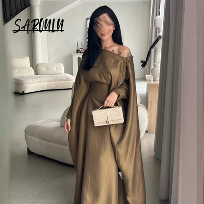 Dubai Whisper – A-Line Caftan Gown for the Arab Woman in America