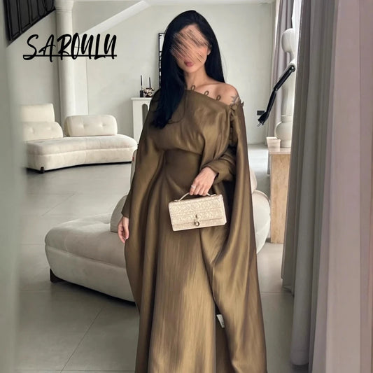 Dubai Whisper – A-Line Caftan Gown for the Arab Woman in America