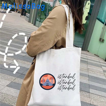 Istanbul in Watercolor – Sultan Ahmed & Galata Skyline Tote
