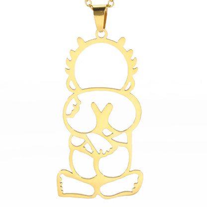 LIKGREAT Fashion Jewelry Handala Hanzala Palestine Stainless Steel Necklace Boy Pendant Chain Necklace Gift for Women Men New