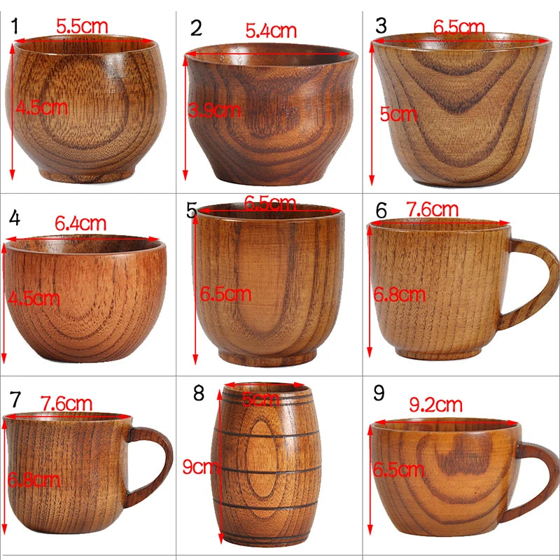Handmade Spruce Wood Cups – Natural Big Belly Mug for Tea, Coffee & Milk