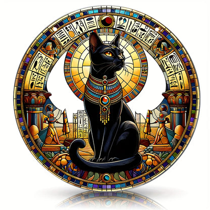 Egyptian Bastet Cat Goddess Acrylic Suncatcher-Animal Theme Indoor Wall Hanging for Living Room,Festive Party Decor,Gift