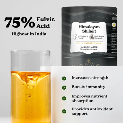 Pure Himalayan Shilajit, Soft Resin, Ortganic & High Nutritional Potency Fulvic Acid, Energy & Immune Support for Men & Women