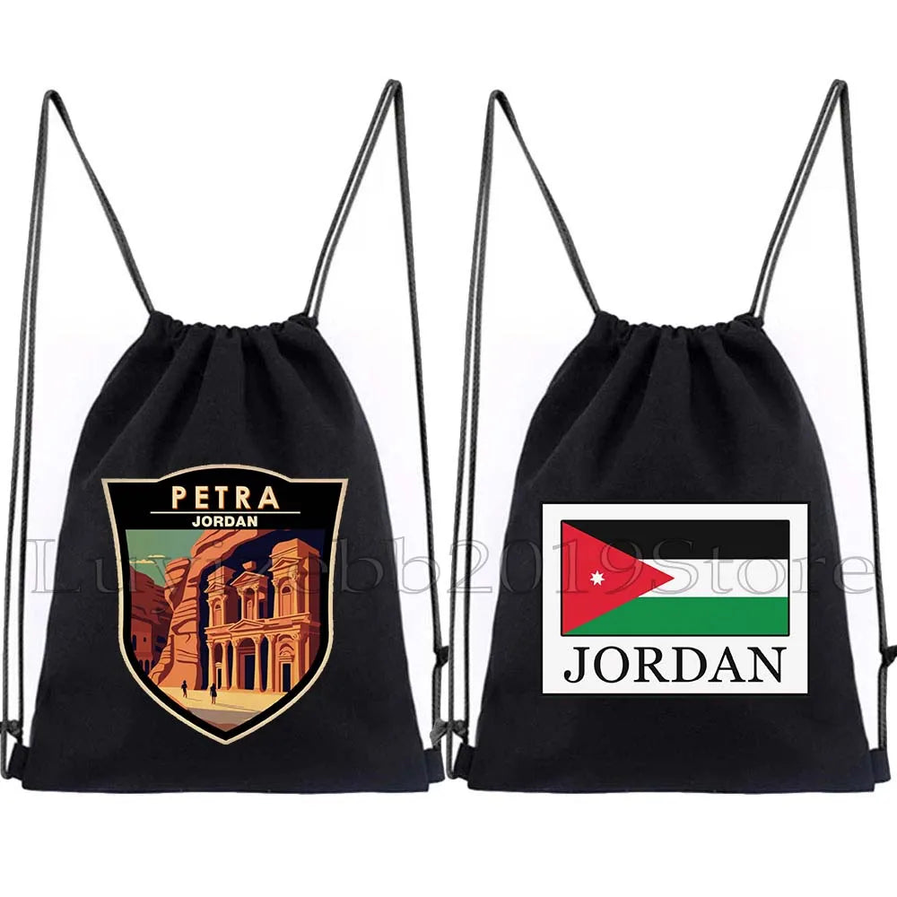 Jordan Emblem Drawstring Bag – Petra, Flag & Map Gym Sackpack
