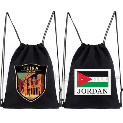 Jordan Emblem Drawstring Bag – Petra, Flag & Map Gym Sackpack