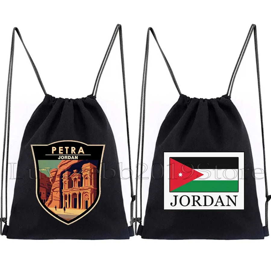 Jordan Emblem Drawstring Bag – Petra, Flag & Map Gym Sackpack