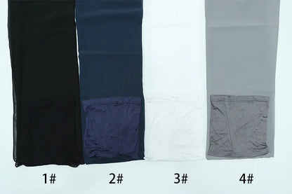Elegant Pearl Chiffon Satin Cotton Women's Scarf Tube Hijab Muslim Headscarf Middle Eastern Long Shawl